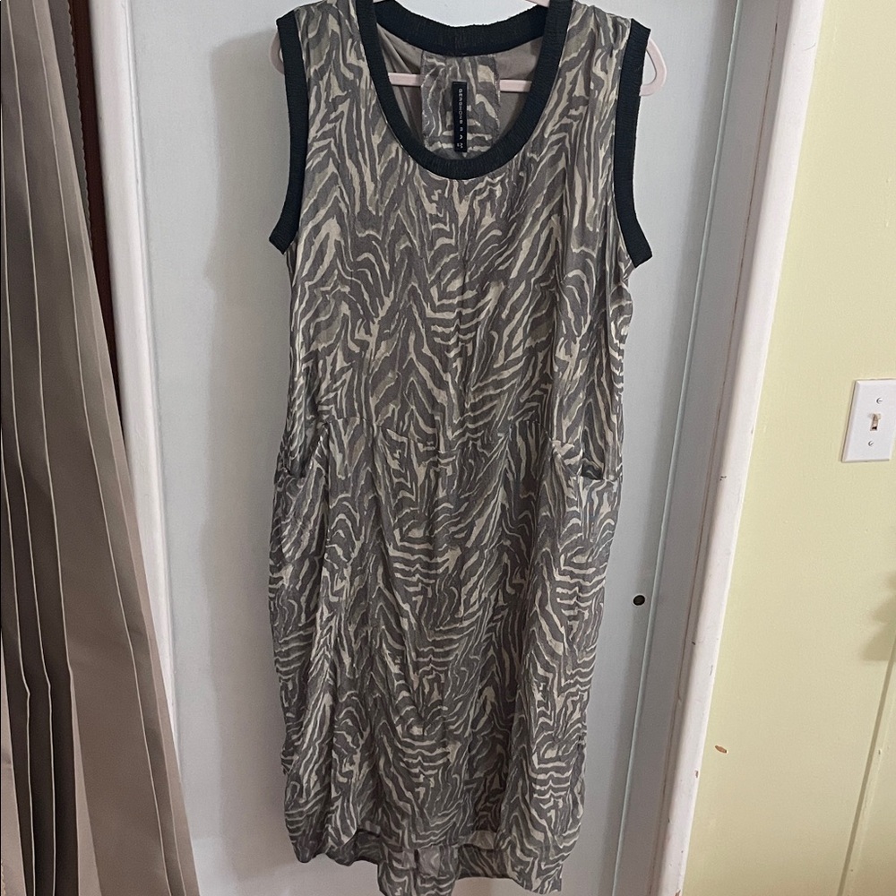 Gershon Bram Abstract Print Sleeveless Midi Dress